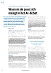 Waarom de paus zich mengt in het AI-debat